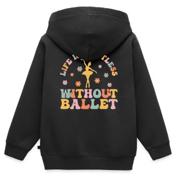 Ballerine groovy - Sweat Premium à capuche zippé enfant bio - noir - Dos - AI Model Kid Male (0cm)