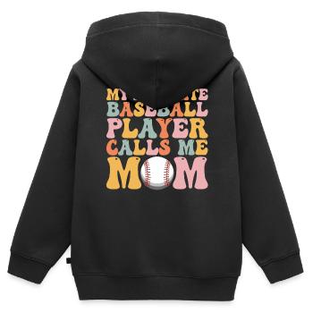 Maman Groovy - Sweat Premium à capuche zippé enfant bio - noir - Dos - AI Model Kid Male (0cm)