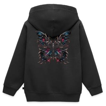 Dark Wings: Gothic Butterfly Magic - Kids Premium Organic Zip-up Hoodie - black - Back - AI Model Kid Male (0cm)