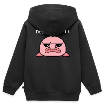 Blobfish Pixel - Kids Premium Organic Zip-up Hoodie - black - Back - AI Model Kid Male (0cm)