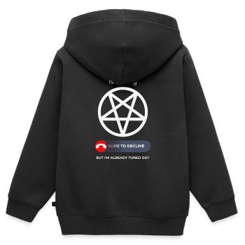 Satanic Call Ignored – Pop Culture Wit - Kinder Premium Organic Zip Hoodie - Schwarz - Hinten - AI Model Kid Male (0cm)