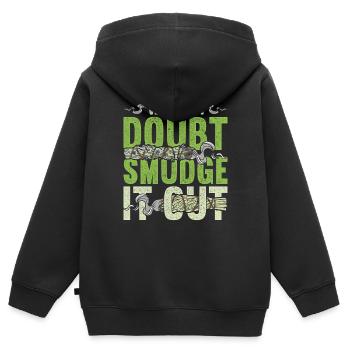 Fumigation d’appartement par la fumée - Sweat Premium à capuche zippé enfant bio - noir - Dos - AI Model Kid Male (0cm)