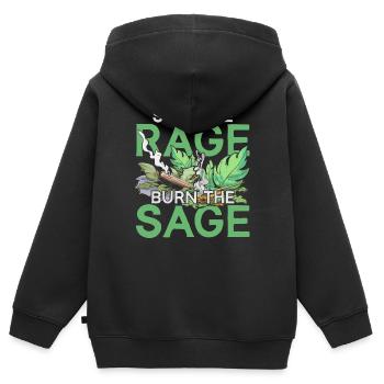 Fumigation d’appartement par la fumée - Sweat Premium à capuche zippé enfant bio - noir - Dos - AI Model Kid Male (0cm)