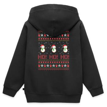 Ugly Christmas Schneemann - Kinder Premium Organic Zip Hoodie - Schwarz - Hinten - AI Model Kid Male (0cm)