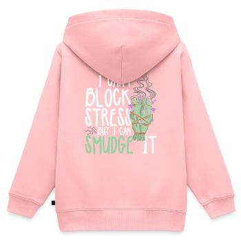 Fumigation d’appartement par la fumée - Sweat Premium à capuche zippé enfant bio - rose - Dos - AI Model Kid Female (0cm)