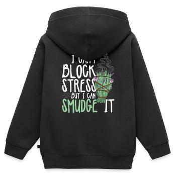 Fumigation d’appartement par la fumée - Sweat Premium à capuche zippé enfant bio - noir - Dos - AI Model Kid Male (0cm)