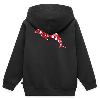 Dolphin Heart - Kinder Premium Organic Zip Hoodie - Schwarz - Hinten - AI Model Kid Male (0cm)