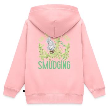 Je suis juste là pour la fumigation de l’appartement - Sweat Premium à capuche zippé enfant bio - rose - Dos - AI Model Kid Female (0cm)