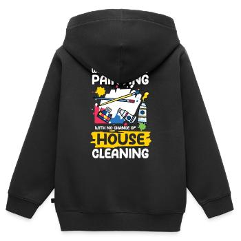 Painting With No Chance Of House Cleaning - Kinder Premium Organic Zip Hoodie - Schwarz - Hinten - AI Model Kid Male (0cm)