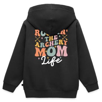 Groovy Archer - Sweat Premium à capuche zippé enfant bio - noir - Dos - AI Model Kid Male (0cm)