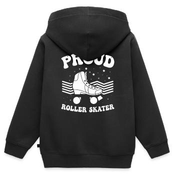 Patins à roulettes Patinage à roulettes - Patineurs à roulettes fiers - Sweat Premium à capuche zippé enfant bio - noir - Dos - AI Model Kid Male (0cm)