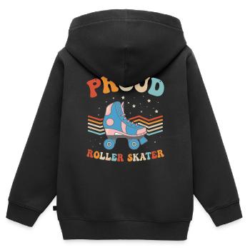 Roller Skating Roller Skater - Proud Roller Skater - Kinder Premium Organic Zip Hoodie - Schwarz - Hinten - AI Model Kid Male (0cm)
