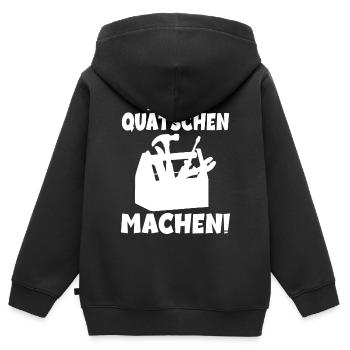 Nicht quatschen Machen Handwerker - Kinder Premium Organic Zip Hoodie - Schwarz - Hinten - AI Model Kid Male (0cm)