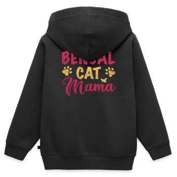 Bengal Cat Mom - Kinder Premium Organic Zip Hoodie - Schwarz - Hinten - AI Model Kid Male (0cm)
