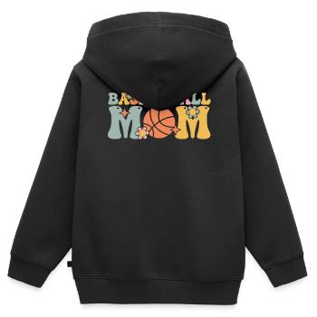Groovy Mommy - Kinder Premium Organic Zip Hoodie - Schwarz - Hinten - AI Model Kid Male (0cm)
