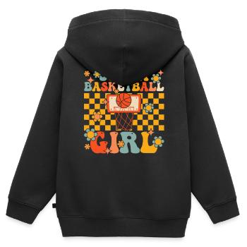 Joueur groovy - Sweat Premium à capuche zippé enfant bio - noir - Dos - AI Model Kid Male (0cm)