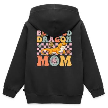 Groovy Eidechsenliebhaber - Kinder Premium Organic Zip Hoodie - Schwarz - Hinten - AI Model Kid Male (0cm)