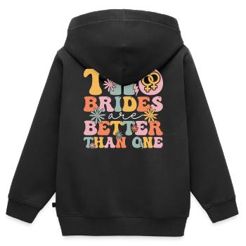 Groovy Brautparty Lesbisch - Kinder Premium Organic Zip Hoodie - Schwarz - Hinten - AI Model Kid Male (0cm)
