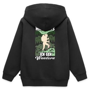 Mir Reichts ich geh Wandern Rucksack Wanderweg - Kinder Premium Organic Zip Hoodie - Schwarz - Hinten - AI Model Kid Male (0cm)