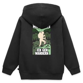 Mir Reichts ich geh Wandern Rucksack Wanderweg - Kinder Premium Organic Zip Hoodie - Schwarz - Hinten - AI Model Kid Male (0cm)