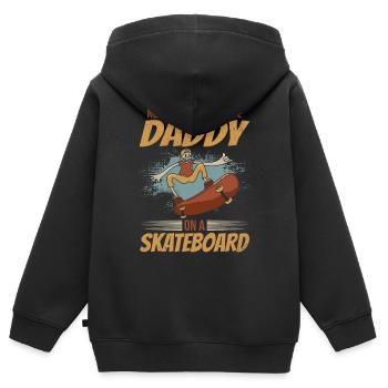 Skateboarding Daddy Skateboard Skateboarder Daddy - Sweat Premium à capuche zippé enfant bio - noir - Dos - AI Model Kid Male (0cm)