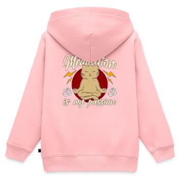 Meditation Is My Passion Yoga Exercise Cat Lover - Kids Premium Organic Zip-up Hoodie - rose - Back - AI Model Kid Female (0cm)