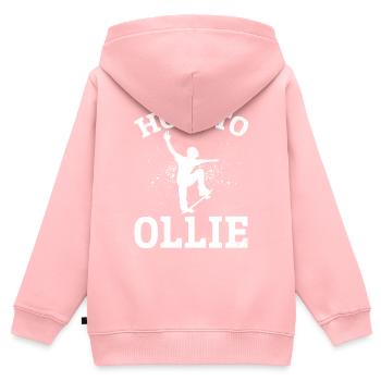Skateboarding How To Ollie - Skateboard Skateboard - Kinder Premium Organic Zip Hoodie - Rosa - Hinten - AI Model Kid Female (0cm)