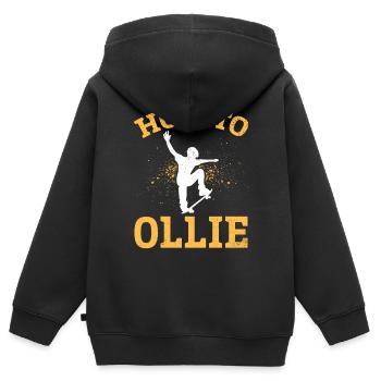 Skatepark Skateboarder - Skateboarding How To Olli - Kinder Premium Organic Zip Hoodie - Schwarz - Hinten - AI Model Kid Male (0cm)