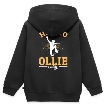 Skatepark Skateboarder - Skateboarding How To Olli - Kinder Premium Organic Zip Hoodie - Schwarz - Hinten - AI Model Kid Male (0cm)
