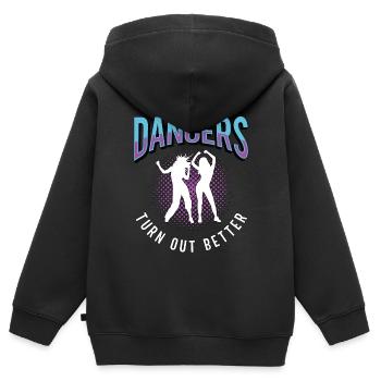 Mouvements de danse Les danseurs s’avèrent meilleurs sur la piste de danse - Sweat Premium à capuche zippé enfant bio - noir - Dos - AI Model Kid Male (0cm)