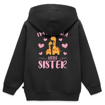 Révélation de la petite soeur dans l’obtention d’une petite sœur - Sweat Premium à capuche zippé enfant bio - noir - Dos - AI Model Kid Male (0cm)