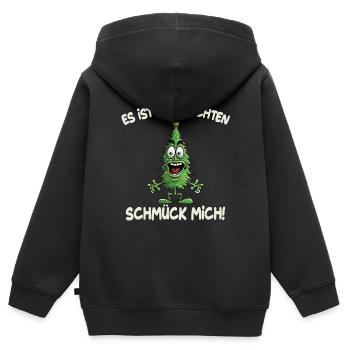 Es ist Weihnachten Schmück mich - Kinder Premium Organic Zip Hoodie - Schwarz - Hinten - AI Model Kid Male (0cm)