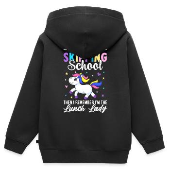Cafeteria-Besatzung - Kinder Premium Organic Zip Hoodie - Schwarz - Hinten - AI Model Kid Male (0cm)