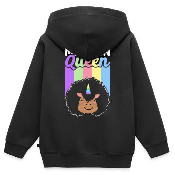 Brown Skin Queen Schwarze Geschichte - Kinder Premium Organic Zip Hoodie - Schwarz - Hinten - AI Model Kid Male (0cm)