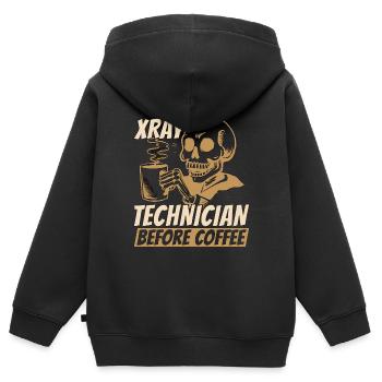 Xray Technician Before Radiographer Coffee Lover - Kids Premium Organic Zip-up Hoodie - black - Back - AI Model Kid Male (0cm)