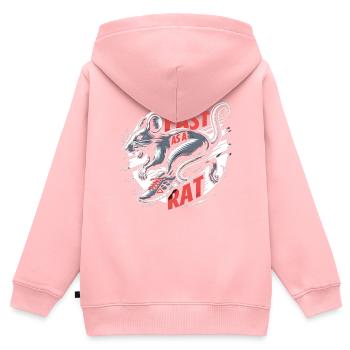 Rat rapide : Champion de course à pied - Sweat Premium à capuche zippé enfant bio - rose - Dos - AI Model Kid Female (0cm)