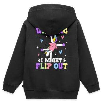 Gymnastique drôle Turner roue de charrette - Sweat Premium à capuche zippé enfant bio - noir - Dos - AI Model Kid Male (0cm)