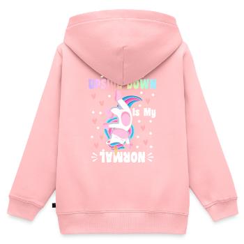 Gymnastique Turner Roue de charrette - Sweat Premium à capuche zippé enfant bio - rose - Dos - AI Model Kid Female (0cm)