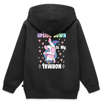Gymnastique Turner Roue de charrette - Sweat Premium à capuche zippé enfant bio - noir - Dos - AI Model Kid Male (0cm)