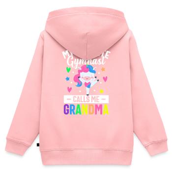 Roue de charrette de gymnastique - Sweat Premium à capuche zippé enfant bio - rose - Dos - AI Model Kid Female (0cm)