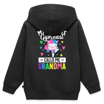 Roue de charrette de gymnastique - Sweat Premium à capuche zippé enfant bio - noir - Dos - AI Model Kid Male (0cm)