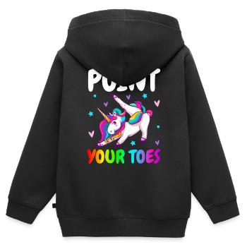 Gymnastique Gymnaste Roue De Charrette Fille - Sweat Premium à capuche zippé enfant bio - noir - Dos - AI Model Kid Male (0cm)
