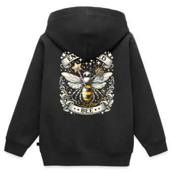 Magische Honigbiene: Zauberwelten - Kinder Premium Organic Zip Hoodie - Schwarz - Hinten - AI Model Kid Male (0cm)