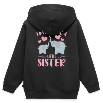 Révélation de la petite soeur en obtenant une petite sœur Fox - Sweat Premium à capuche zippé enfant bio - noir - Dos - AI Model Kid Male (0cm)