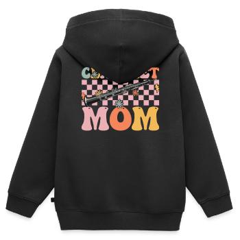 Clarinettiste groovy - Sweat Premium à capuche zippé enfant bio - noir - Dos - AI Model Kid Male (0cm)