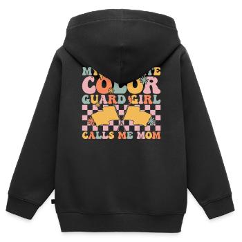 Fanfare groovy - Sweat Premium à capuche zippé enfant bio - noir - Dos - AI Model Kid Male (0cm)