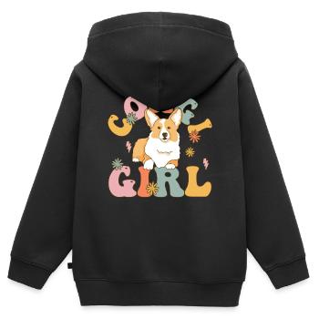 Groovy Hundeliebhaberin - Kinder Premium Organic Zip Hoodie - Schwarz - Hinten - AI Model Kid Male (0cm)