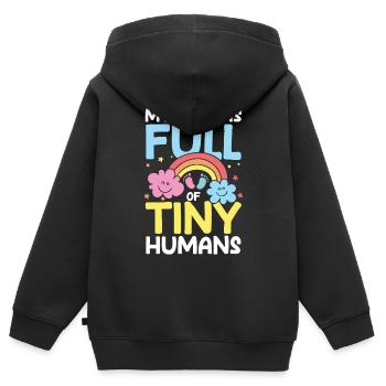 My Tribe Is Full Of Tiny Humans - Kinder Premium Organic Zip Hoodie - Schwarz - Hinten - AI Model Kid Male (0cm)