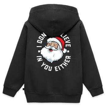 Ich glaube auch nicht an dich - Kinder Premium Organic Zip Hoodie - Schwarz - Hinten - AI Model Kid Male (0cm)