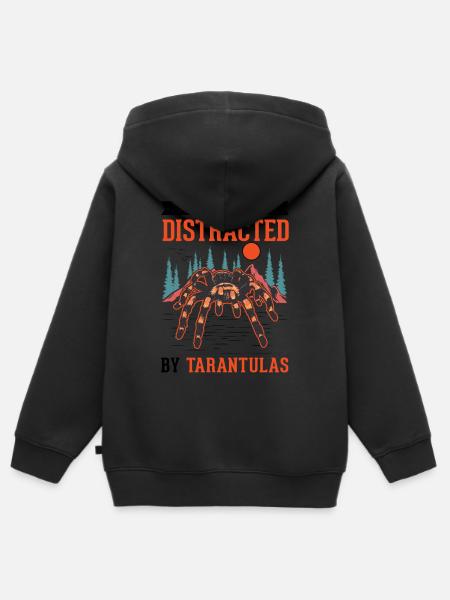 Easily distracted by Tarantulas Tarantel - Kinder Premium Organic Zip Hoodie -